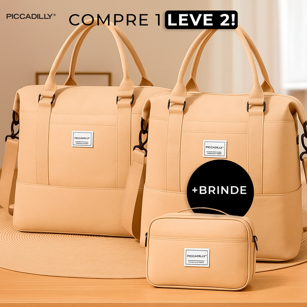 (Compre 1 e LEVE 2!) Bolsas-Mala Impermeável Piccadilly com Bolsos Multifuncionais Elegância Urbana + BRINDE